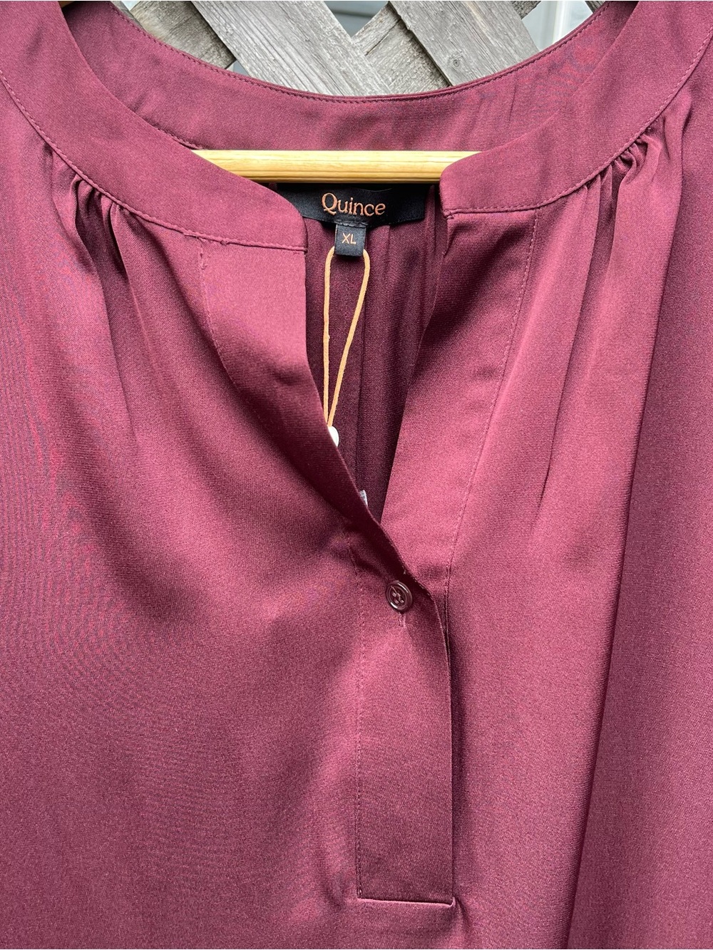 NWT Quince Washable Stretch Silk Dolman Sleeve Blouse Women’s XL Maroon - Picture 8 of 11